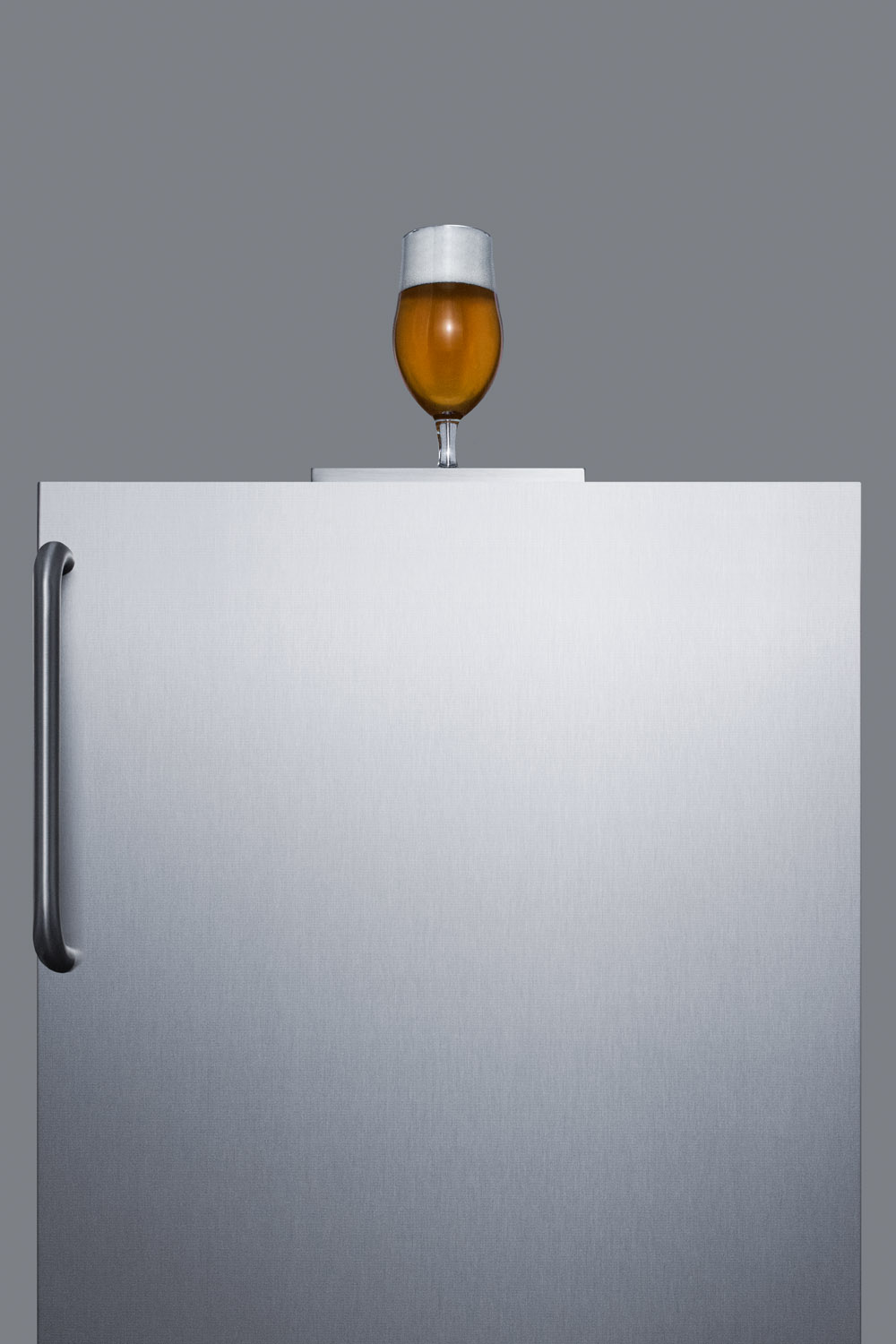 Built-in undercounter ADA height commercially listed kegerator in stainless steel for outdoor use, tap kit not included